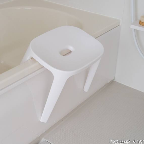 バスチェア 座面高30cm(EX30 ホワイト) 2枚目画像