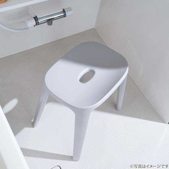 バスチェア 座面高40cm(EX40 ライトグレー) 4枚目画像