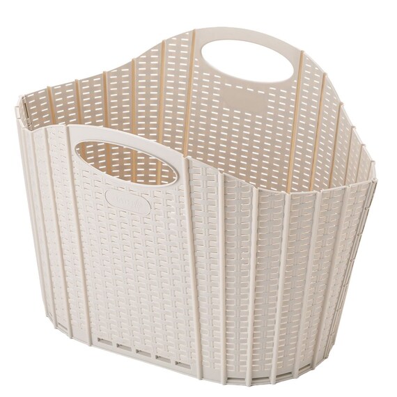 折りたためるランドリーバスケットラタン(モカ) 1枚目画像