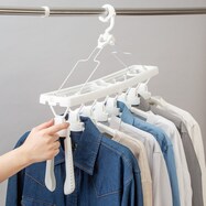 ワンタッチで取り込み簡単 折りたためる8連ハンガー(SN05)