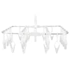 【洗濯らくらく】 多機能 簡単取り込みアルミハンガー (ホワイト 24ピンチ) 1枚目画像