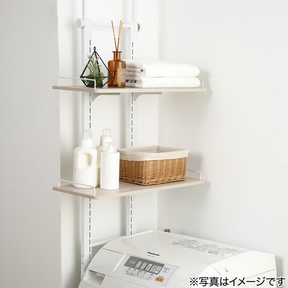 突っ張り洗濯機ラック(ホワイトウォッシュ CS02) 2枚目画像