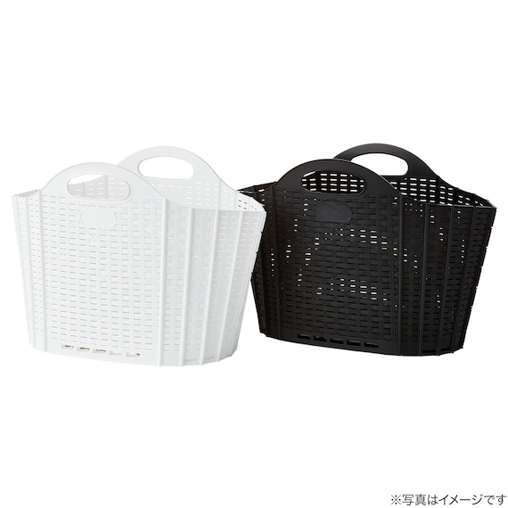 折りたためるランドリーバスケット20L(ホワイト) 7枚目画像