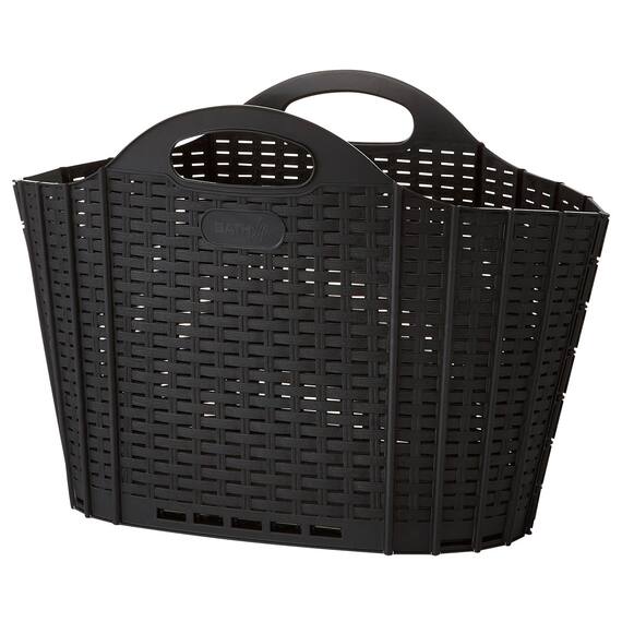 折りたためるランドリーバスケット20L(ブラック) 1枚目画像