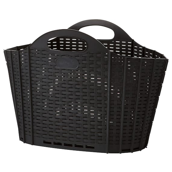 折りたためるランドリーバスケット20L(ブラック) 1枚目画像