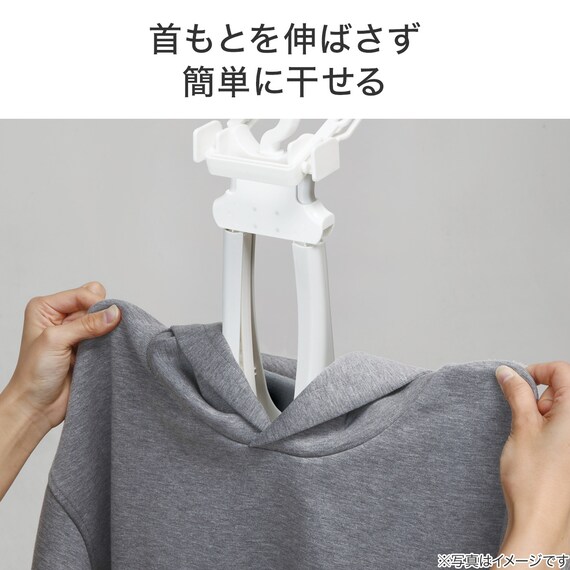 乾きやすい ワンタッチ取り込み パーカーハンガー 3枚目画像