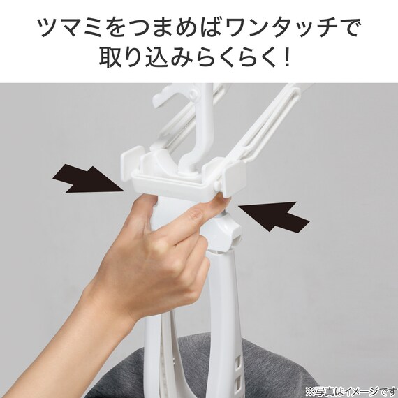 乾きやすい ワンタッチ取り込み パーカーハンガー 4枚目画像