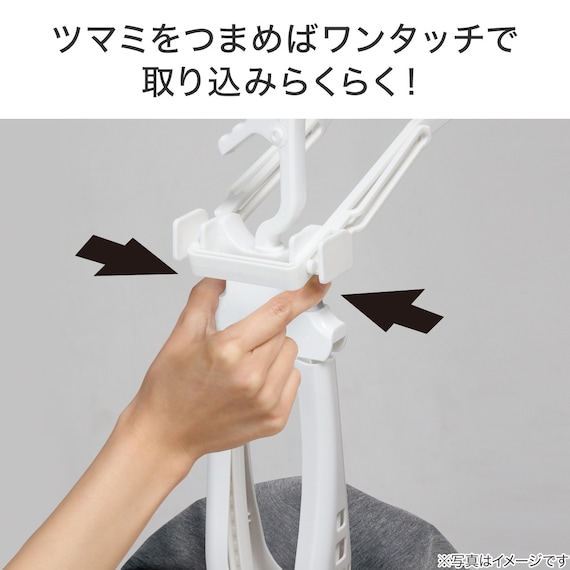 乾きやすい ワンタッチ取り込み パーカーハンガー 4枚目画像