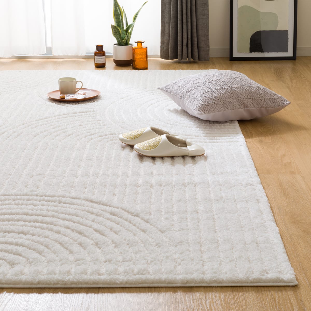 柄物・デザインラグ アイボリー | ニトリネット【公式】 家具