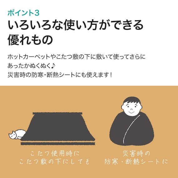 【2点セット】ホットカーペット176cm×235cm(C NT 3J)+保温アルミシート(2mm 180X230 C) 9枚目画像