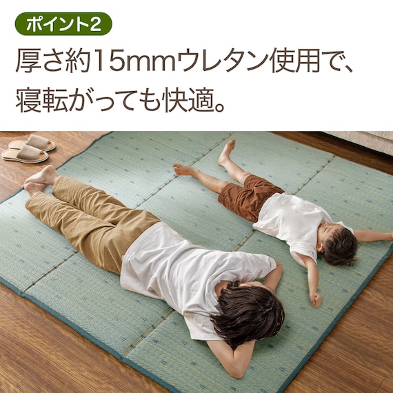 15mmウレタン入りい草ラグ(ld 180X240cm g) 4枚目画像