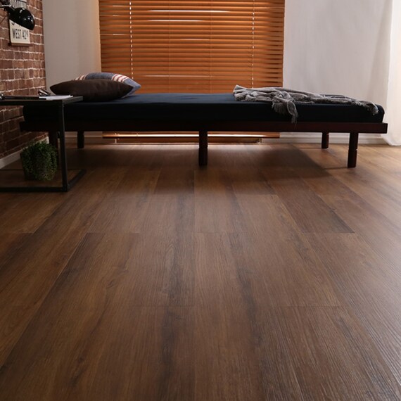 床暖可 はめ込み式フロアタイル8枚(ウォールナット約1畳分) 2枚目画像