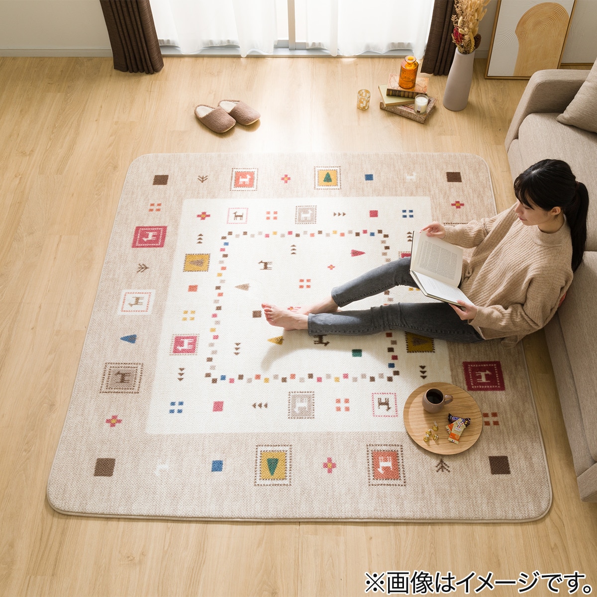 10mmウレタン入り 保温+吸湿発熱+蓄熱ラグ(Nウォーム GBc185X185 MX03