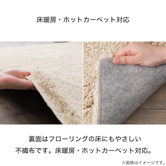 ほこりが取れやすいシャギーラグ(160X230 BE SR008) 7枚目画像