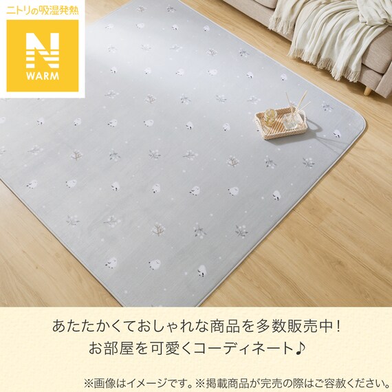 10mmウレタン入り保温+吸湿発熱+蓄熱ラグ(200X240 グレー cDA03) 4枚目画像