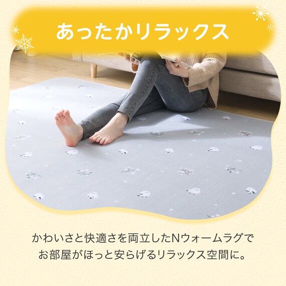 10mmウレタン入り保温+吸湿発熱+蓄熱ラグ(200X240 グレー cDA03) 7枚目画像