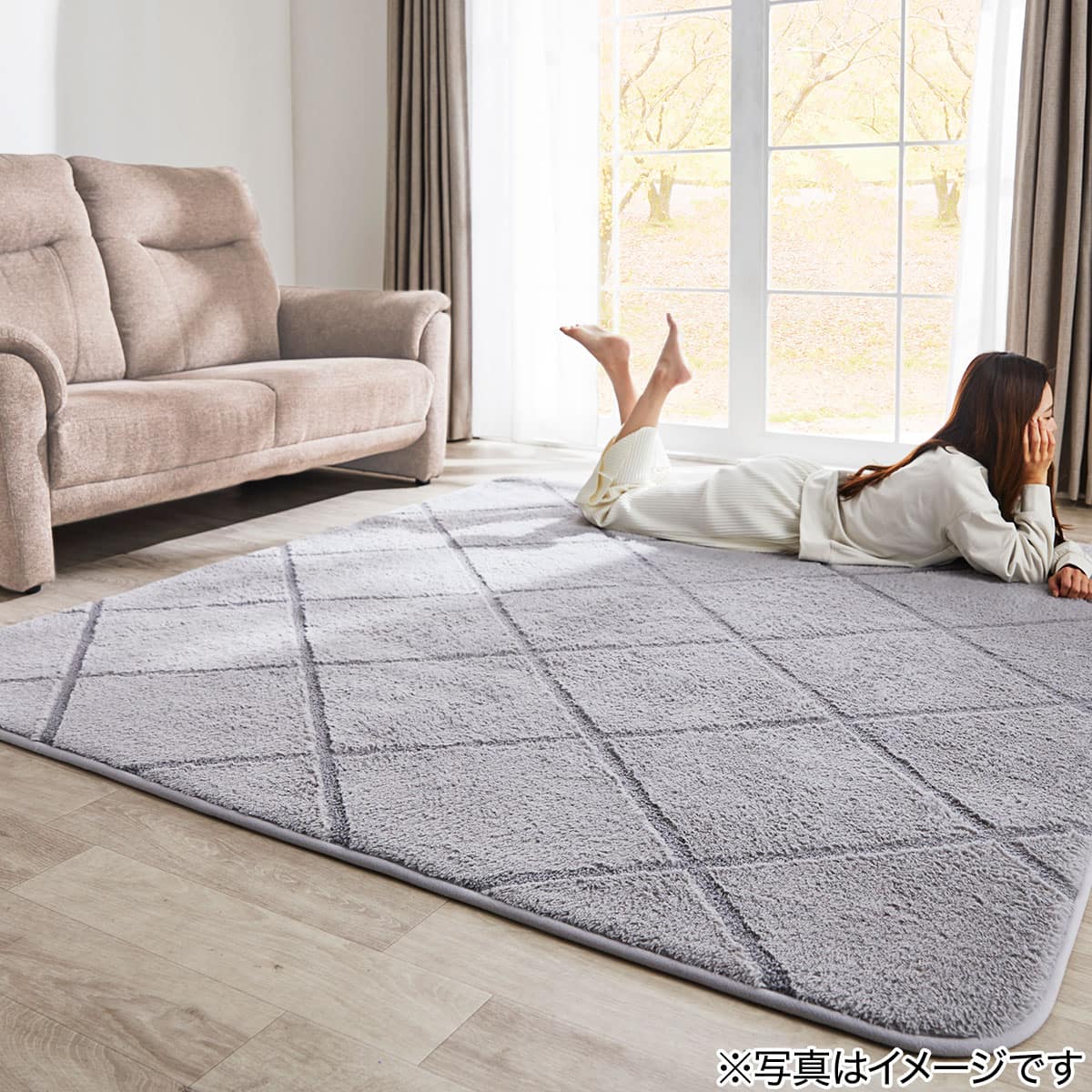 15mmウレタン入り保温+吸湿発熱+蓄熱+防汚ラグ（200X240 グレー