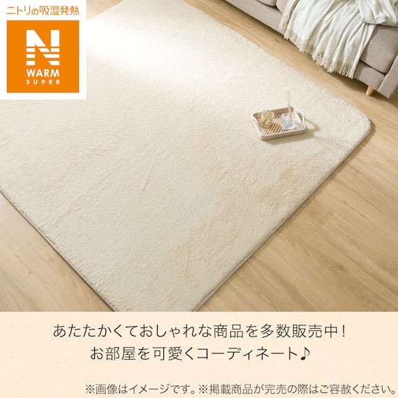 15mmウレタン入り保温+吸湿発熱+蓄熱+防汚ラグ(ラメ130X185ベージュ cDA05) 4枚目画像