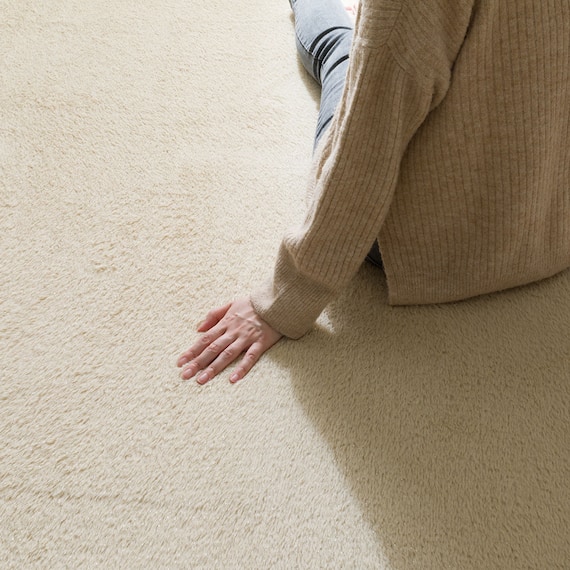 15mmウレタン入り保温+吸湿発熱+蓄熱+防汚ラグ(ラメ130X185ベージュ cDA05) 13枚目画像