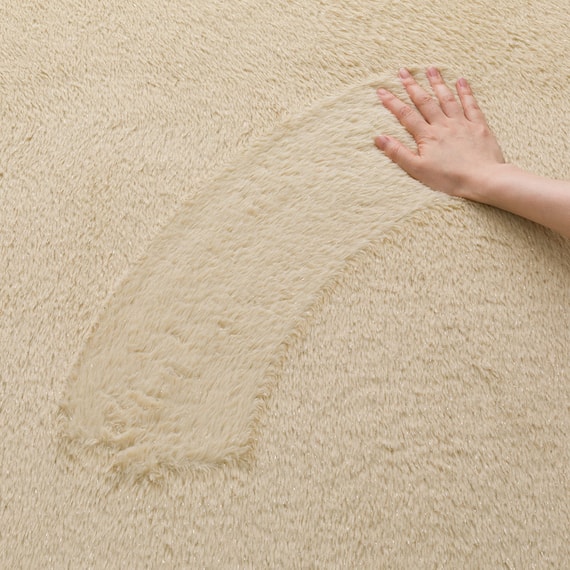 15mmウレタン入り保温+吸湿発熱+蓄熱+防汚ラグ(ラメ130X185ベージュ cDA05) 16枚目画像