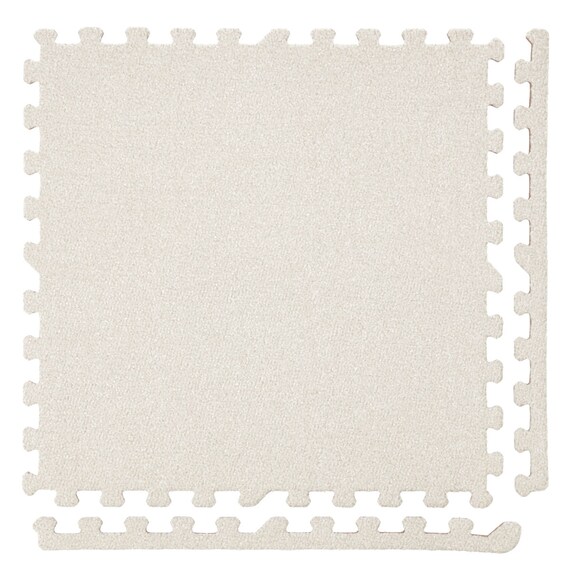 洗えるジョイントマット(アイボリー 9枚セット ふち付き VJ01) 1枚目画像