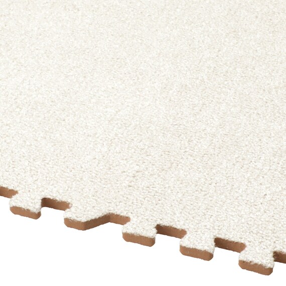 洗えるジョイントマット(アイボリー 9枚セット ふち付き VJ01) 3枚目画像