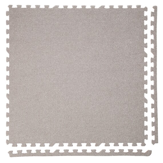 洗えるジョイントマット(モカ 8枚セット ふち付き VJ01) 1枚目画像