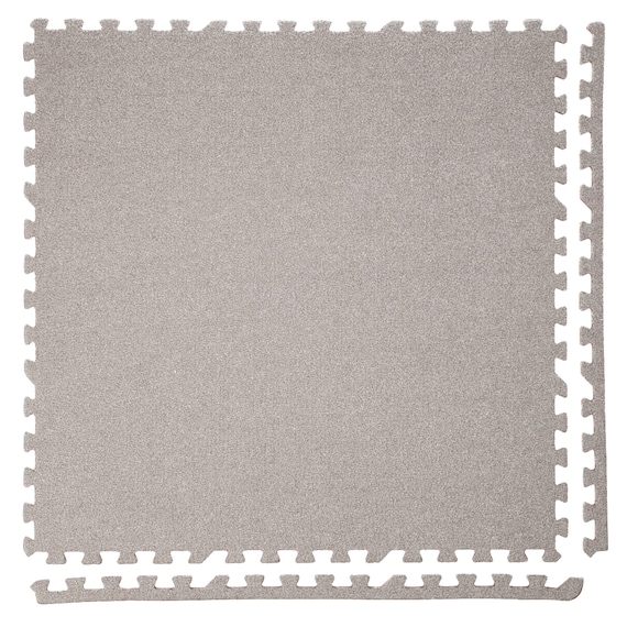 洗えるジョイントマット(モカ 8枚セット ふち付き VJ01) 1枚目画像