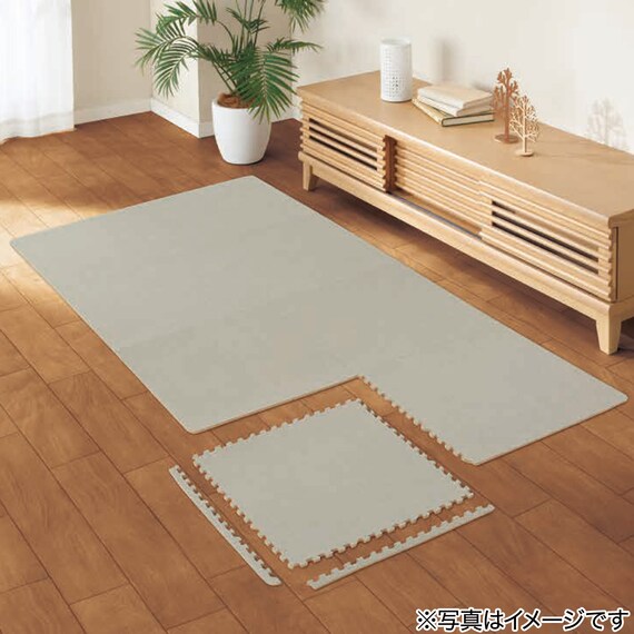 洗えるジョイントマット(モカ 8枚セット ふち付き VJ01) 2枚目画像