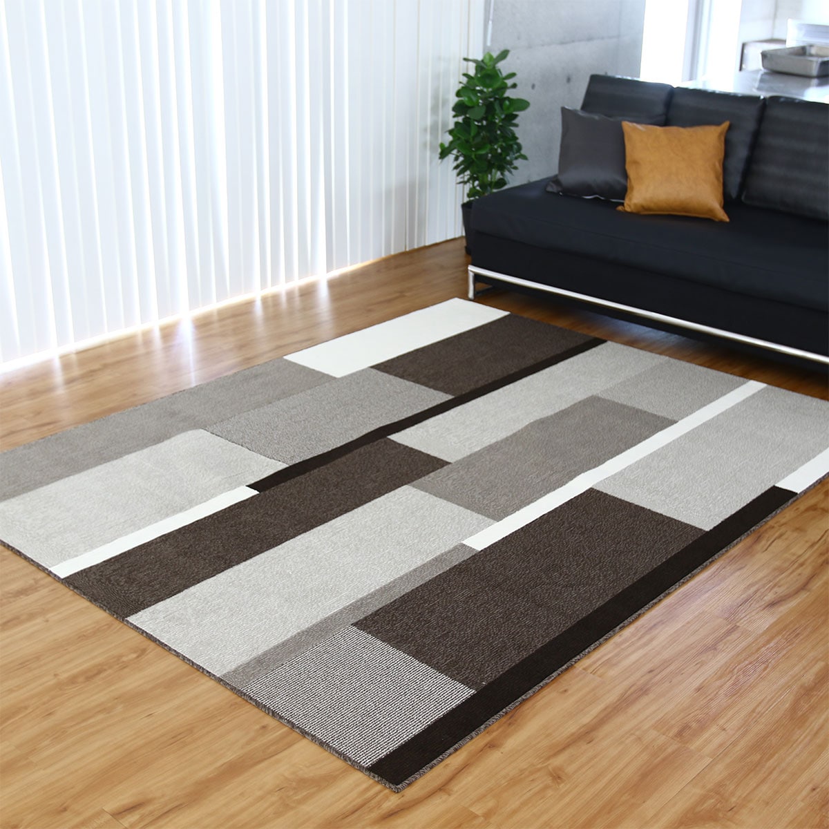 天然無染ラグ　ガゼニラハット　ランナー　200×64 ブラウン　グラデーション jad691_jad697_img01.jpg