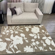 通年使えるラグHOT&COOL(花柄ベージュ)【一部期間限定価格:11/27~1/5まで】