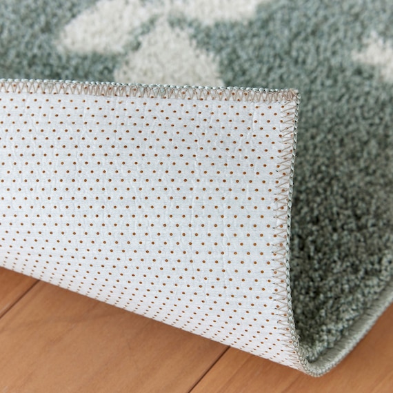 通年使えるラグHOT&COOL(花柄グリーン)190×240 9枚目画像