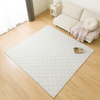 【デコホーム商品】洗えるキルトラグ DHキルト(185X185 グレー gST1)