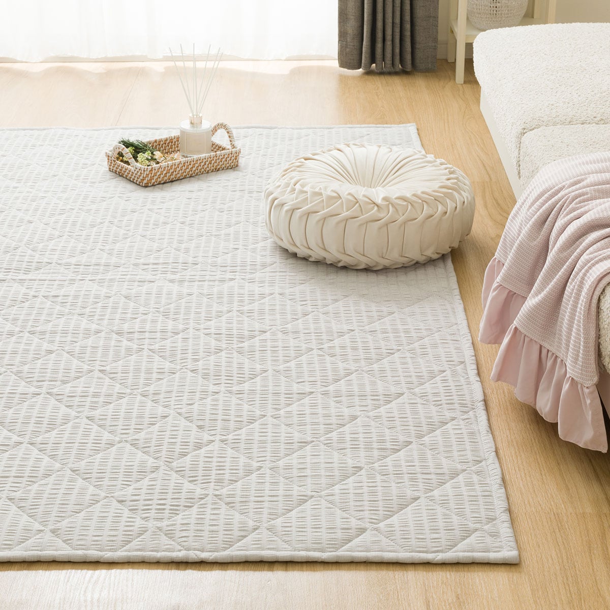 洗えるキルトラグ Dプレーン(130X185 グレー gST2) | ニトリネット