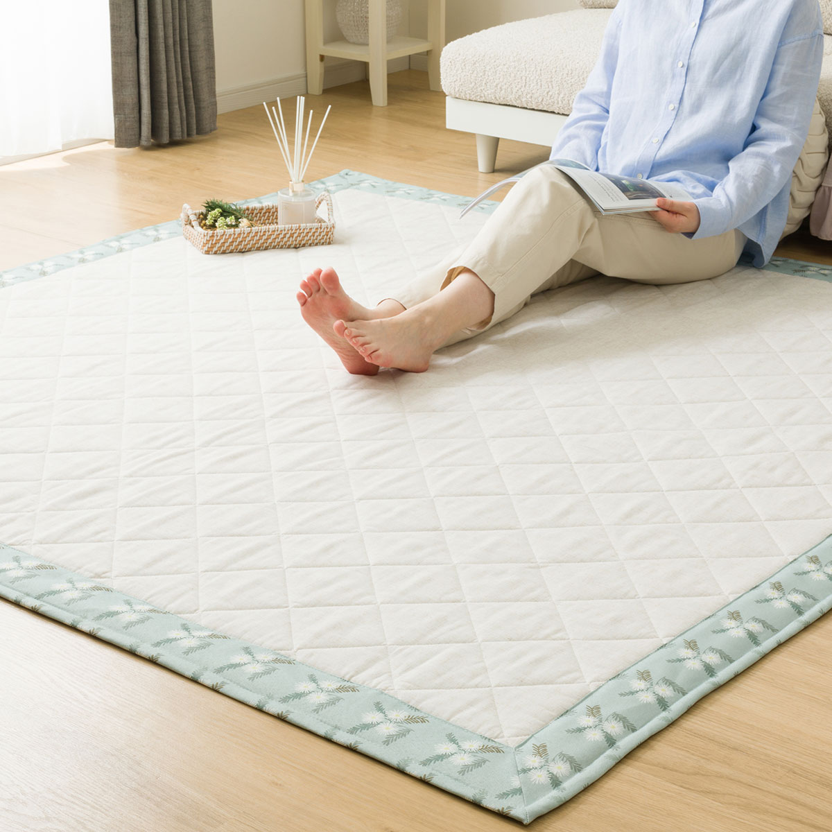 洗えるキルトラグ タンポポ(185X240 NG04) | ニトリネット【公式