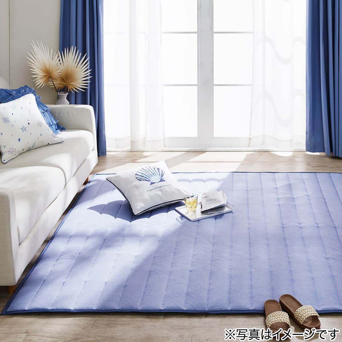 新商品，185*185 ラグ(Nクール 185X240 ブルー gDS1) | ニトリネット【公式】 家具