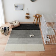 ペット対応アクセントラグ(ストライプ グレーミックス)