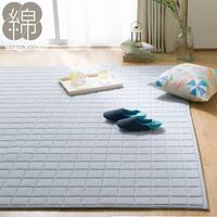 ウレタン10mm洗えるコットンキルトラグ(ピケキルト g BL 130X185 CY04)