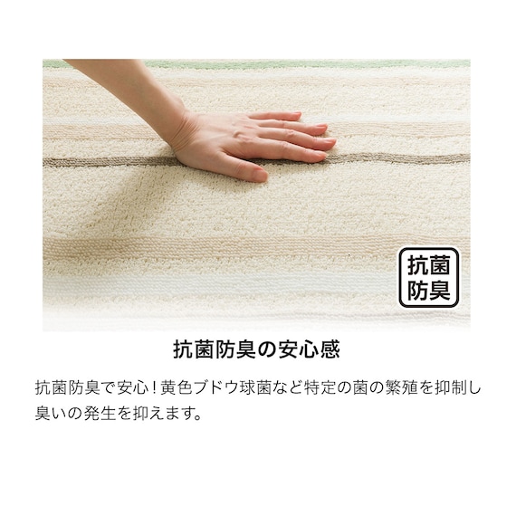 洗えるコットン入りラグ(130x185 GR SR15) 5枚目画像
