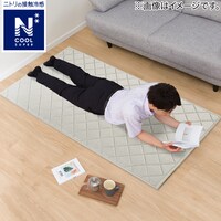 15mmウレタン入り 接触冷感+防汚加工ラグ(NクールSPg GY MX33 95X185)