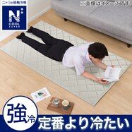 15mmウレタン入り 接触冷感+防汚加工ラグ(NクールSPg GY MX33 95X185)