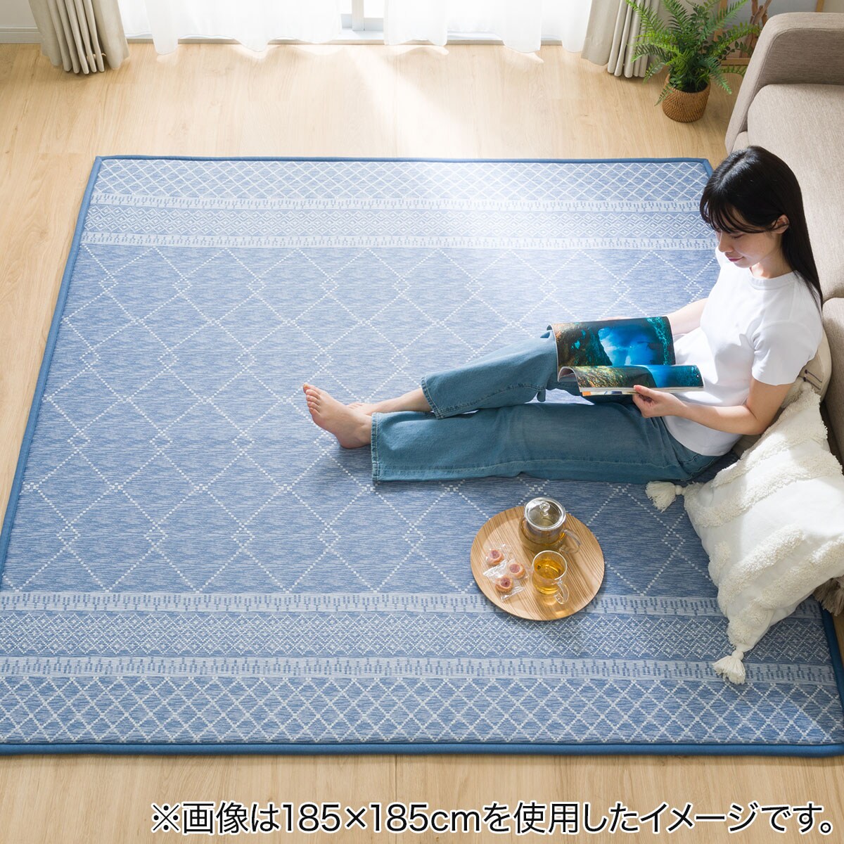 15mmウレタン入り 接触冷感+防汚加工ラグ(NクールSPgTi BL MX35