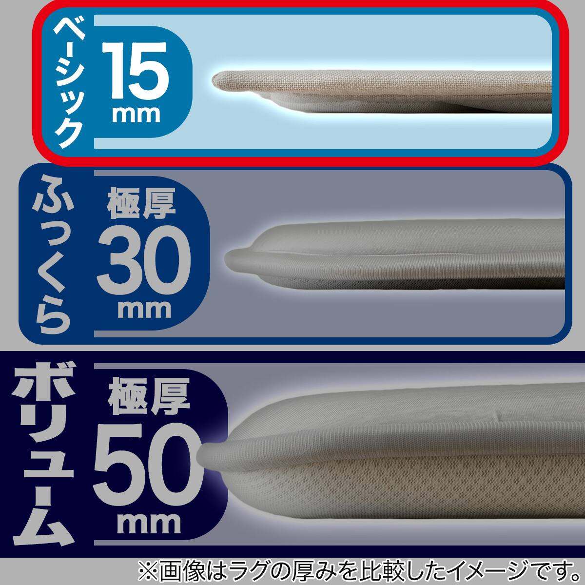 15mmウレタン入り 接触冷感+防汚加工ラグ(NクールSPgSh GY MX37