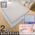 【2点セット】15mmウレタン入りラグ(NクールWSPg GY MX40 130X185)+ラグパッド 1枚目画像