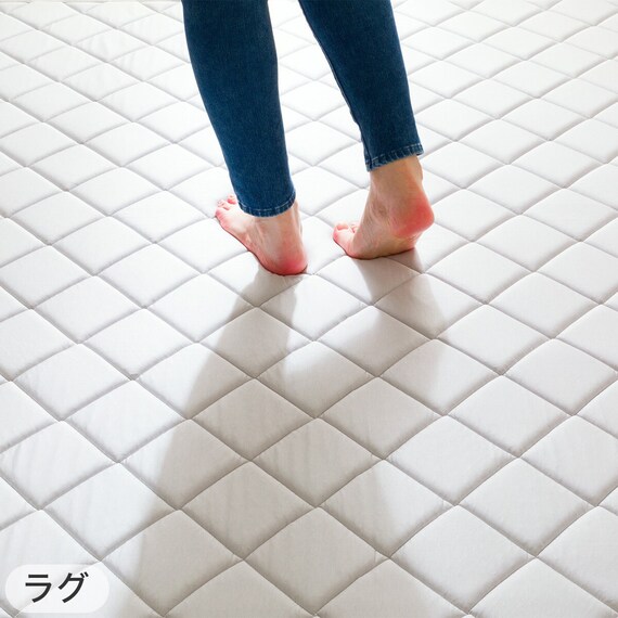 【2点セット】15mmウレタン入りラグ(NクールWSPg GY MX40 130X185)+ラグパッド 9枚目画像