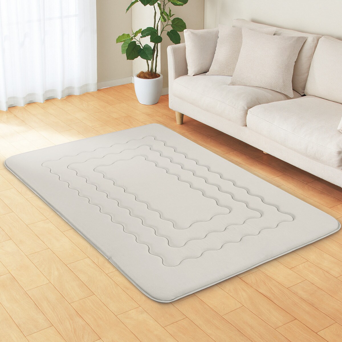 ニトリ　極厚30mmウレタン入り 接触冷感+持続冷感+防汚加工+防音ラグNクール 極厚30mmウレタン入り 接触冷感+持続冷感+防汚加工+防音ラグ(N