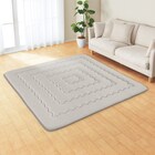 極厚50mmウレタン入り 接触冷感+防汚加工+防音ラグ(NクールSPgMPL GY 185X185) 2枚目画像