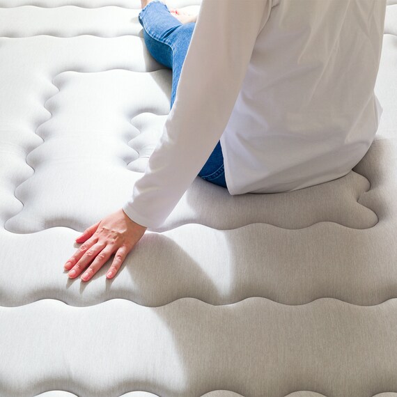 極厚50mmウレタン入り 接触冷感+防汚加工+防音ラグ(NクールSPgMPL GY 185X185) 12枚目画像