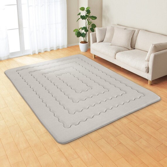 極厚50mmウレタン入り 接触冷感+防汚加工+防音ラグ(NクールSPgMPL GY 185X240) 2枚目画像