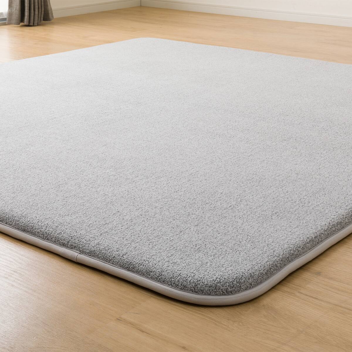 極厚30mmウレタン入り 防汚加工+防ダニ加工+防音ラグ(185X185 GY PL04